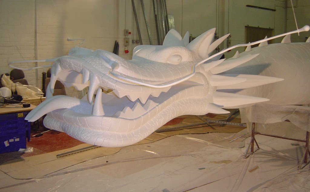 Hand Carving a Polystyrene / Styrofoam Dragon by Sculpture Studios 
